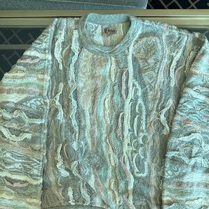 COOGI Multicolor Textured Crewneck Sweater in Rare XLT/XXL